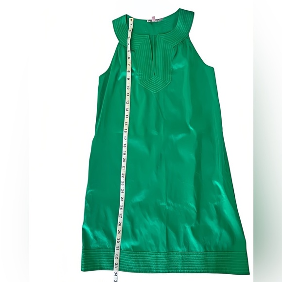 Calypso St. Barth XS Green 100% Silk Sleeveless Mini Dress Boho A-Line Chic - Picture 9 of 11